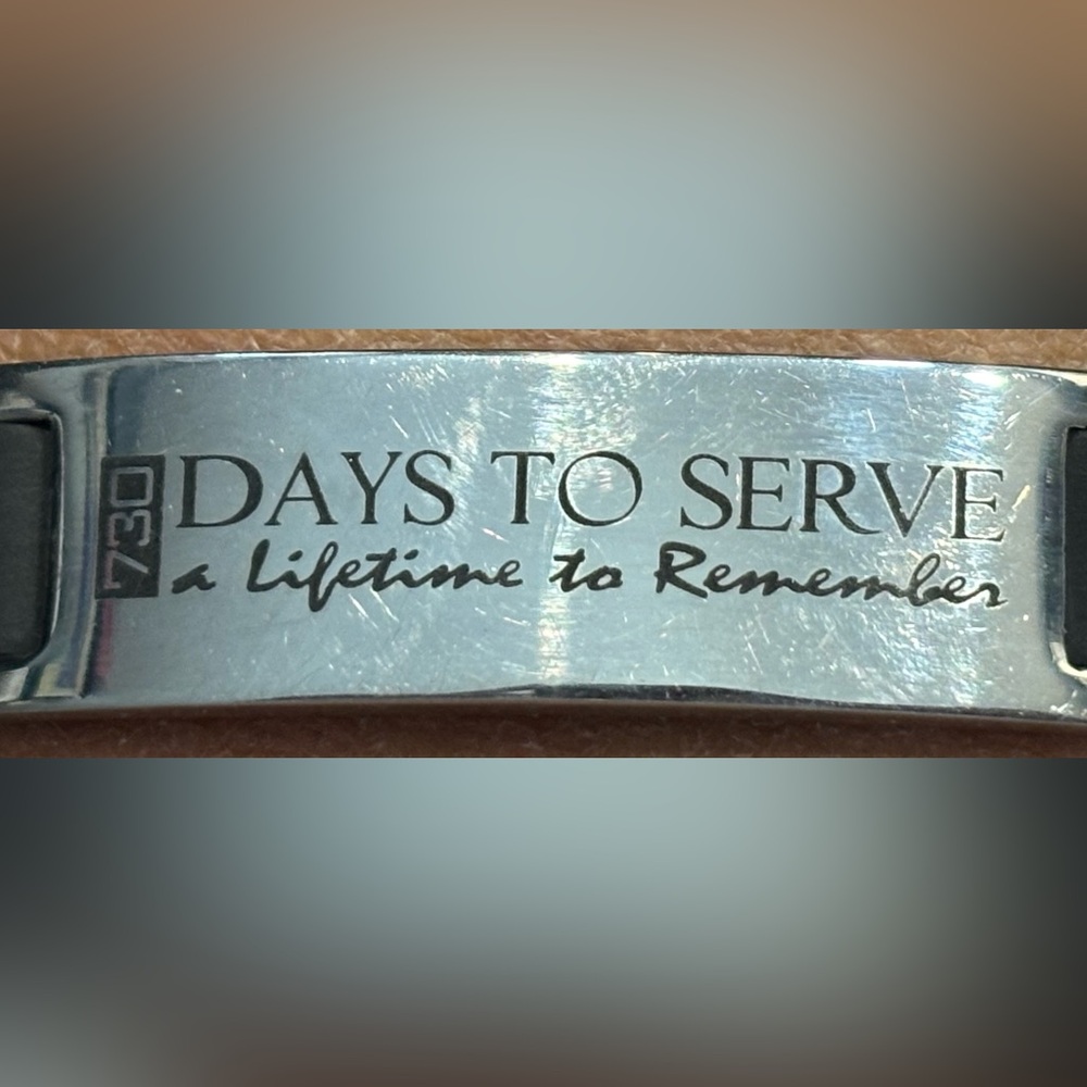 Preloved Missionary inspirational silver and rubber engraved energy Bracelet